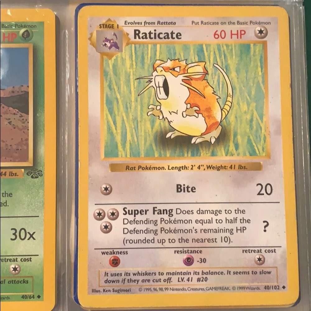 Raticate 1999 Pokémon card